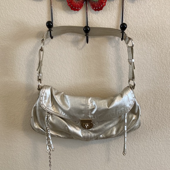 NWOT Hayden-Harnett Gold Genuine Leather Shoulder Bag - Picture 2 of 9